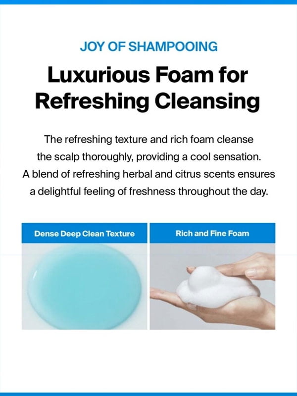 Shampooing rafraîchissant Dr.FORHAIR Folligen Deep Clean 500 ml