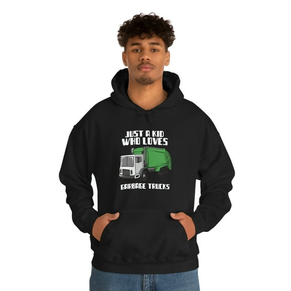 Trash Day Just A Kid Who Loves Garbage Trucks Hoodie