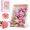 Pink Flowers, variant on GZBrick Roses Flowers Bouquet Building Sets Picture Frame for Adults Girls Compatible with Lego Pink