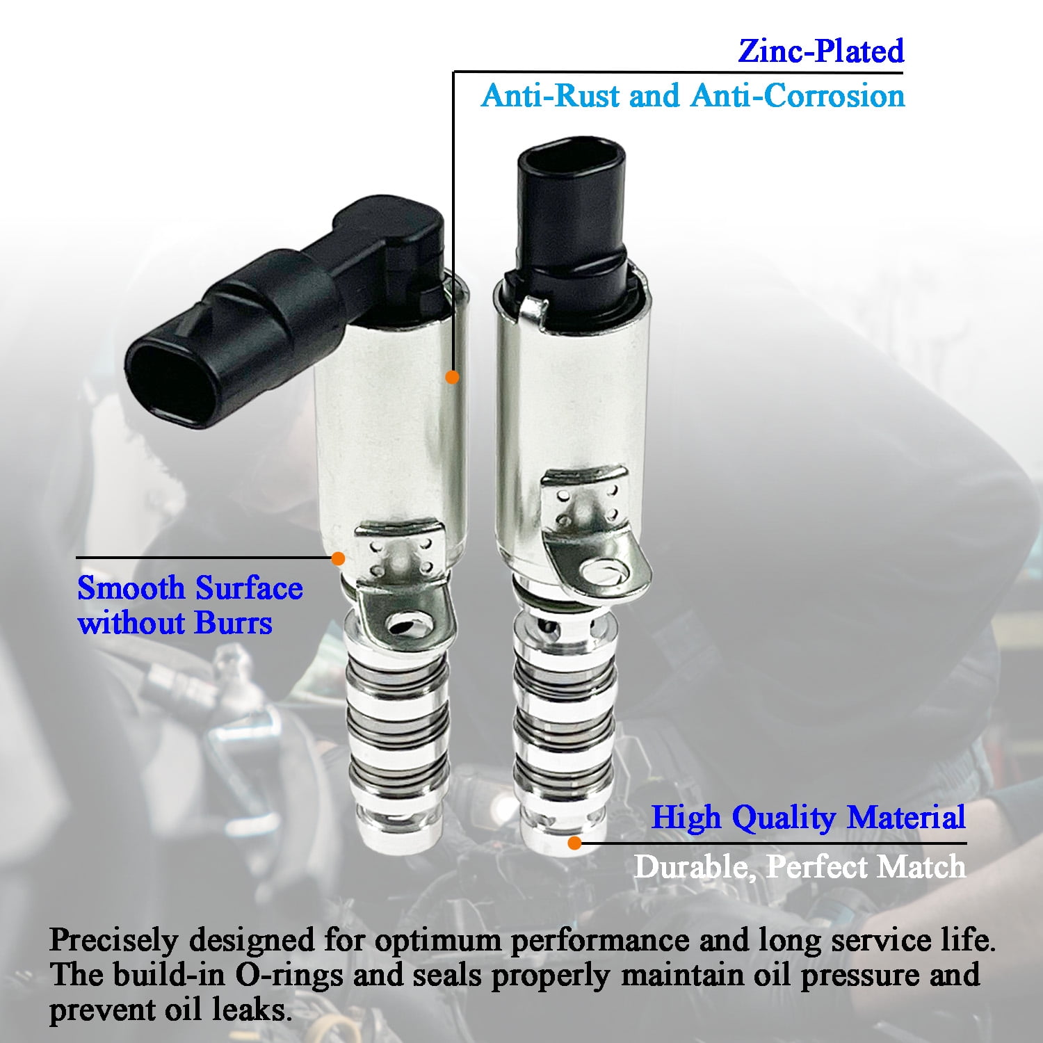 2PCS Engine Variable Valve Timing Solenoid VVT Intake & Exhaust Camshaft Position Actuator for 2012-2024 Hyundai Elantra/Kia Forte/Soul/Tucson 1.8L 2.0L, Replaces 243752E100 243552E100 918-033 918-03