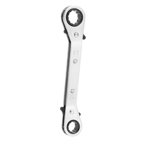 Uxcell 10x12mm Metric 25° Double Box End Reversible Ratcheting Wrench, Silver Grey