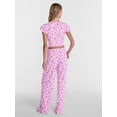 thumbnail image 2 of No Boundaries Henley Top and Pants Sleep Set, 2-Piece, Women's XS-XXL, 2 of 4