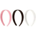 thumbnail image 4 of 3pcs Assorted Color Wide Plastic Headbands Teeth Plain Hairband for Women Girls, 4 of 9