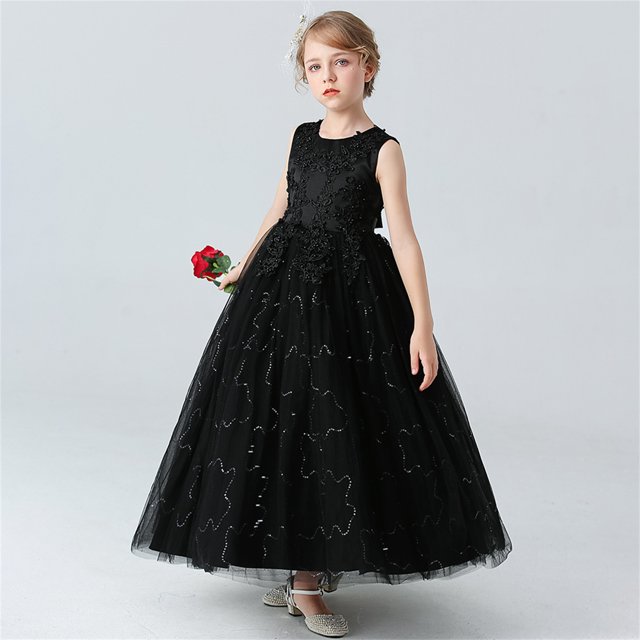 Cadeau pour Fille, Costume de Princesse à Imprimé Papillon, Robe Mignonne pour Enfants, Robe Loli à Col Rond, Manches Courtes, Nœud Brodé, Robe Princesse à Manches Bouffantes
