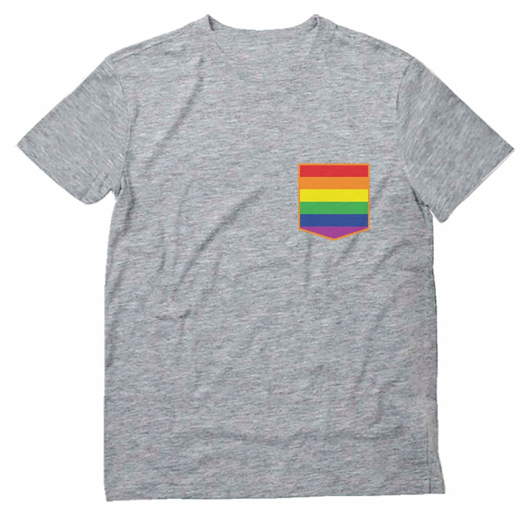 Tstars Men's LGBT Clothing Rainbow Flag Pocket Print Gay Lesbian Rights