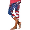 thumbnail image 2 of Womens Independence Day Leggings Womens Capri Leggings Yoga Pants Women Capris Pants for Women Summer High Waisted Printing Capris Matching Slim Fitting Yoga Gym Pants, 2 of 5