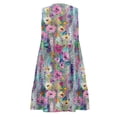 thumbnail image 5 of WTOBBY Women's Casual Fashion Breathable V-Neck Vest with Pockets Floral Holiday Dress, Summer Style with Lightweight Fabric, Comfortable and Flowy for Vacation Wear,Purple Pink L, 5 of 5