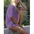 thumbnail image 3 of Swimsuit Cover Up for Women Crochet Sleeveless Tunic V Neck Bikini Beachwear Sheer Bathing Suit Coverups Alsol Lamesa, 3 of 6