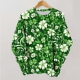thumbnail image 2 of Craaazy Womens Loose St. Patricks Day Green Theme Leisure Irish Shamrock Crewneck Raglan Long Sleeve Pullover Tops Gifts, 2 of 6
