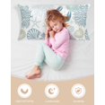 thumbnail image 4 of Teal Blue Coastal Pillow Cases Cal King Size, Smooth Satin Pillowcase for Hair and Skin, Summer Lobster Coral Nautical Decorative Cooling Bed Pillow Covers with Zipper, 20x40 Inches, 4 of 5