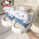 thumbnail image 2 of Zapatillas MINISO Melody Kuromi Hello Kitty Cinnamoroll Pochacco de lino para el hogar, pantuflas de temporada antideslizantes y transpirables con parte inferior suave y gruesa, 2 of 5