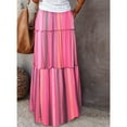thumbnail image 5 of Women's Smocked High Waist Maxi Skirt Casual Boho Long Skirts with Pockets Hot Pink L, 5 of 5