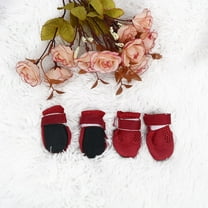 Dog Shoes Water Resistant Pet Dog Boots Breathable Comfortable Anti-slip Paw Protectors Red 4pcs, XL