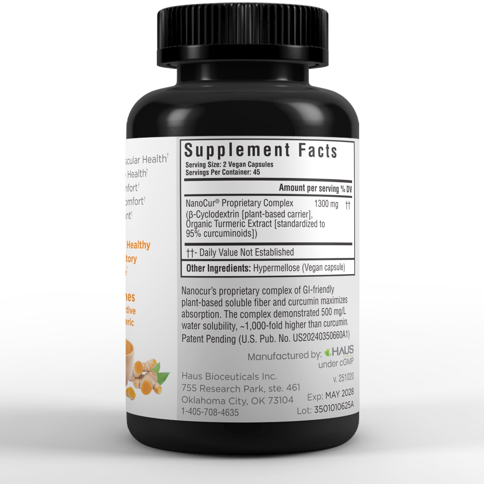 Nanocur Turmeric Curcumin - 90 count - 100x More Active Than Turmeric, 170% More Active Than Curcumin + Black Pepper Extract. Joint Support, Relief, and Energy You’ll Feel. Organic Curcumin