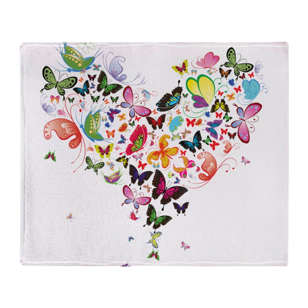 Simply Home Butterfly Floral Woven Tapestry Blanket Throw Mid-Size Made in the USA SKU TPM903 