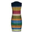 thumbnail image 5 of Wycnly Womens Dresses Beach Plus Size Fashion Button up Wrap Tank Mini Sundress Summer Striped Print V-Neck Sleeveless Formal Short Dress Multicolor XL, 5 of 6