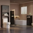 thumbnail image 4 of Aiho 66.1" over the Toilet Storage Cabinet with Adjustable Shelf and Open Storage Shelf, Freestanding - Espresso, 4 of 10