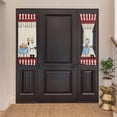 thumbnail image 2 of Chef Door Curtains for Door Window, French Sidelight Front Back Door Curtains With Tieback, Red Fruit Cake Hat Kitchen Gourmet Vintage Kitchen Rod Pocket Drapes Panel, 25"x40", 2 of 5