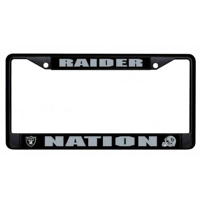 Oakland Raiders Raiders Nation Cadre de Plaque d'Immatriculation Noire