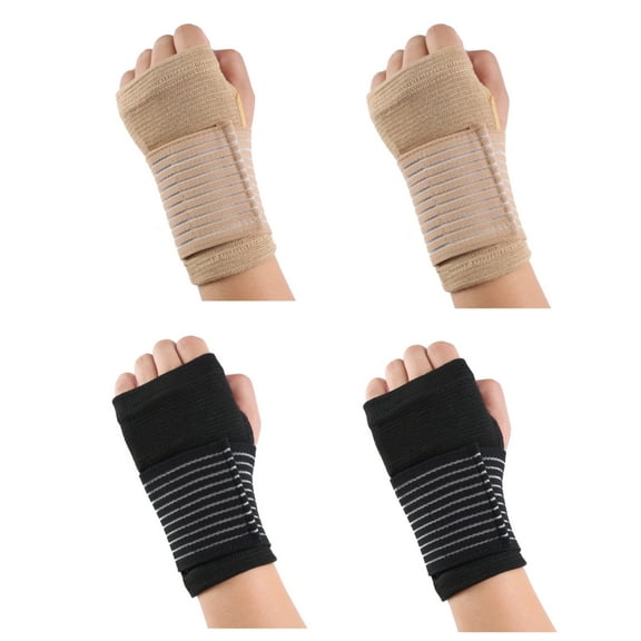 2 Pairs Wrist Brace for Carpal Tunnel Relief, Adjustable Elastic Support Straps
