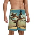 thumbnail image 2 of Kdxio Elephant on dry tree Print Mens Sleep Shorts Bottoms Soft Comfy Pajama Wear Pants with Drawstring Pockets, 2 of 7