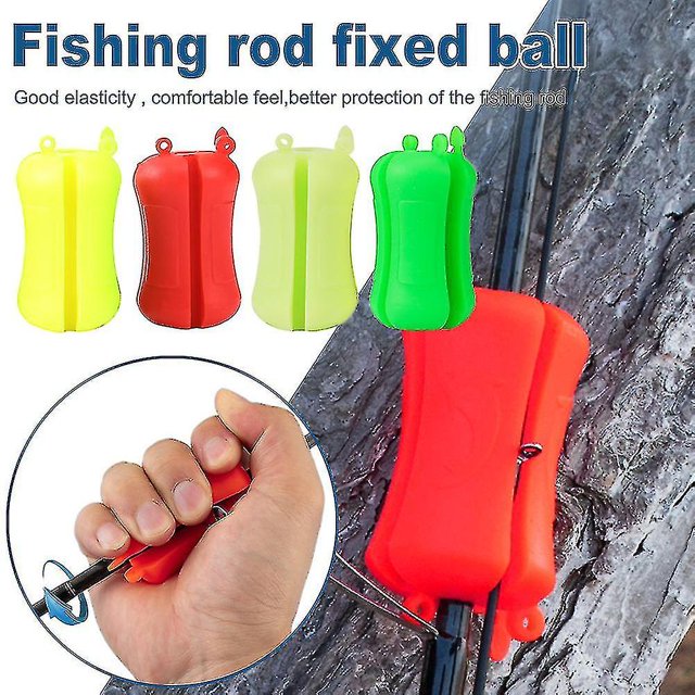 Caña de pescar portátil, bola fija de silicona, Luya, viga de caña, resistente al desgaste, duradera, reutilizable, Clip para caña de pescar, accesorios de pesca para barcos