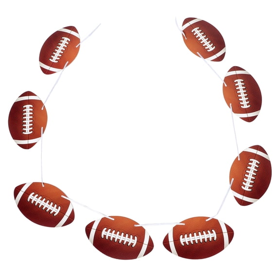 LOLIPPYY Light Brown Football Themed Paper Hanging Banner Party Decoration 8 Pieces