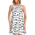 thumbnail image 1 of Balery Fish Bones Vestidos de verano para mujer con estampado: vestido holgado sin mangas, vestido playero informal y cómodo para días calurosos., 1 of 7