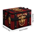 thumbnail image 3 of Cififendec Christmas Vintage Treasure Chest Storage Bin, 19.69"×13.78", Fabric Organizer with Pirate Trunk Print for Clothing Storing and Toy Space Arranging, 3 of 6