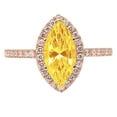 thumbnail image 7 of Halo Engagement Ring for Women - 2.38ct Simulated Yellow Diamond in 14K Rose Gold Promise Ring, 7 of 7