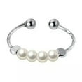 thumbnail image 6 of EOEMY 925 Sterling Silver Small Pearl Bead Ring Open Size Adjustable Sz 5-7-Silver, 6 of 6