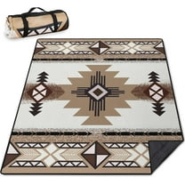 Aztec Picnic Blankets Waterproof Foldable Picnic Blanket 80"x 80" Picnic Mat 3-Layer Thicking Outdoor Picnic Blanket Sandproof Lightweight Beach Picnic Blanket with Strap Machine Washable