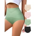 thumbnail image 1 of Ropa interior QUASTI para mujer, cintura alta, control de barriga, paquete de 4, 1 of 7