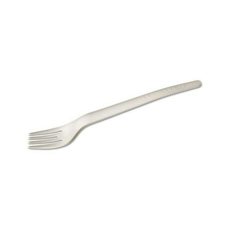 Eco-Products Plantware Compostable Cutlery  Fork  6   Pearl White  50/Pack  20 Pack/Carton -ECOEPS012