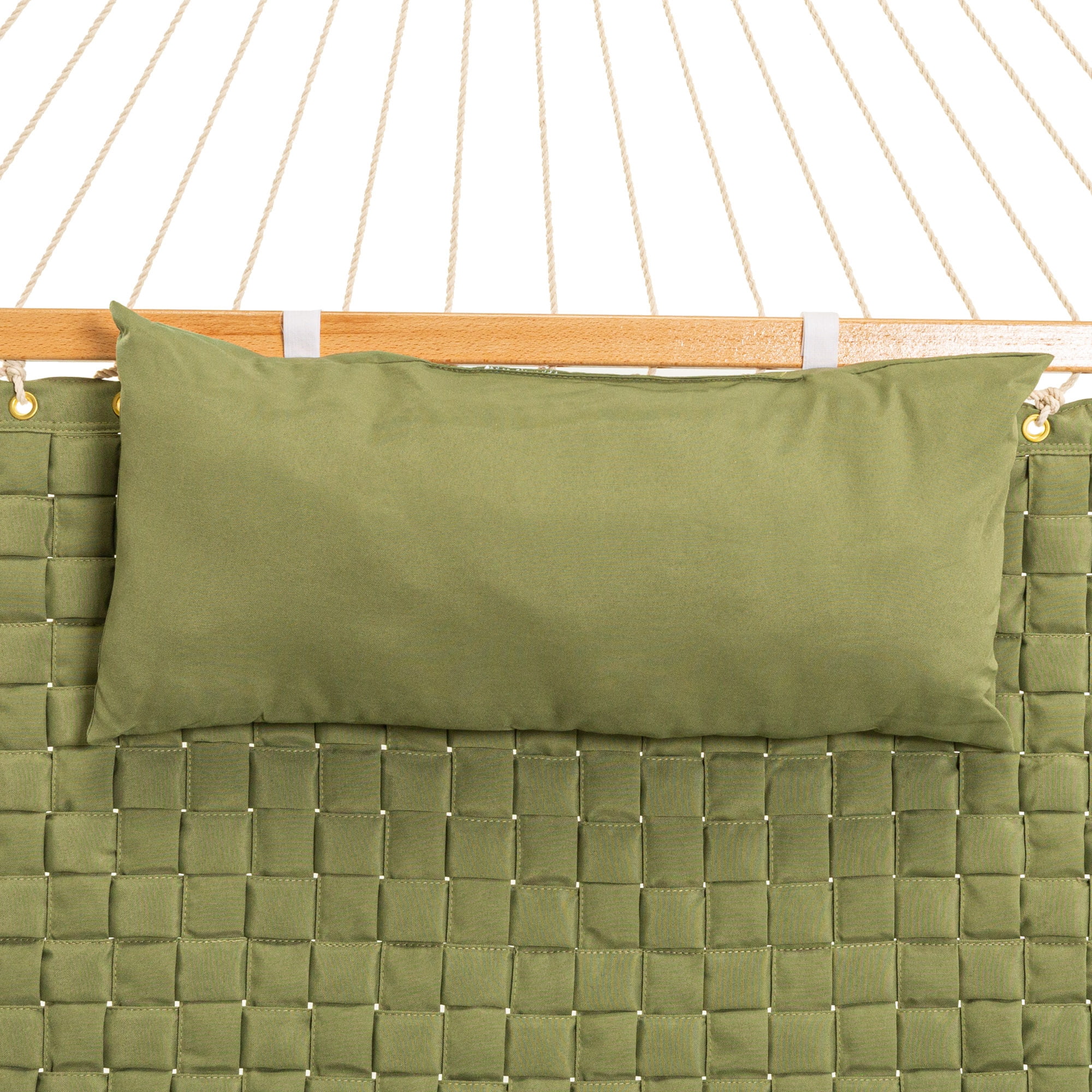 Castaway Living 13 ft. Large Green Soft Weave Hammock with Detachable Pillow, Free Extension Chains, Tree Hooks & Storage Bag