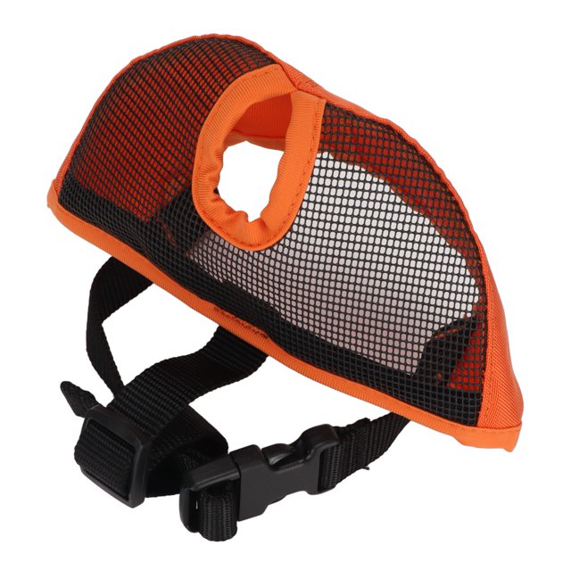 Máscara de Bulldog ajustable para morder y ladrar, bozal para perro, ojo cerrado, entrenamiento, máscara de malla para Bulldogs, Pugs, Chihuahuas, naranja M