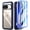 Blue/Clear, variant on Poetic Guardian Case for Google Pixel 10/10 Pro 5G, Built-in Screen Protector [Work with Fingerprint ID], [2 Front Frame] [Wireless Charge] Full Body Shockproof Rugged Clear Cover Case, Blue/Clear