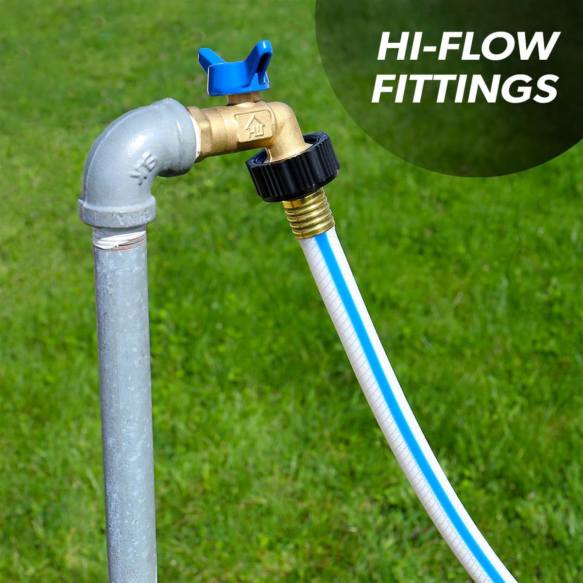 HWong W01-6600 AquaFresh High Pressure Drinking Water Hose - 5/8" x 50', White