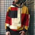 thumbnail image 2 of Sudadera con capucha y estampado de cuadros con costura simulada para hombre, jersey con estampado 3D de bloques de color, sudaderas holgadas unisex para la calle, 2 of 4