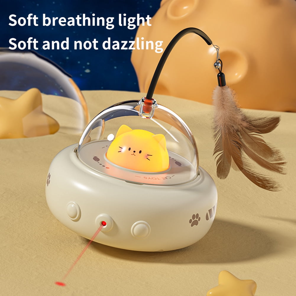 Automatic Interactive Kitten Toy - Durable Chew-Resistant Cat Toys for Indoor Cats with Feather & Safe Play