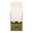 thumbnail image 5 of KICHLER Crosby 1-Light Natural Brass Bathroom Indoor Wall Sconce Light with Satin Etched Cased Opal Glass Shade, 5 of 5