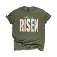 thumbnail image 7 of Ink Printed Image NOT a Quilt Patch Easter He Is Risen Shirt for Women Christian Spring Tee Military Green Shirt Adult Small, 7 of 7