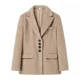 thumbnail image 1 of Bornladies - Nueva chaqueta de felpa con cuello para mujer, elegante, holgada, elegante, de invierno, gruesa, a la moda, para oficina, cálida, con botones, 1 of 6