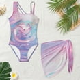 thumbnail image 5 of Jiueut Axolotl Print Girls Swimsuits with Mesh Cover Up Cut Out Bathing Suit for Girls Summer Swimwear with Adjustable Straps, 5 of 7