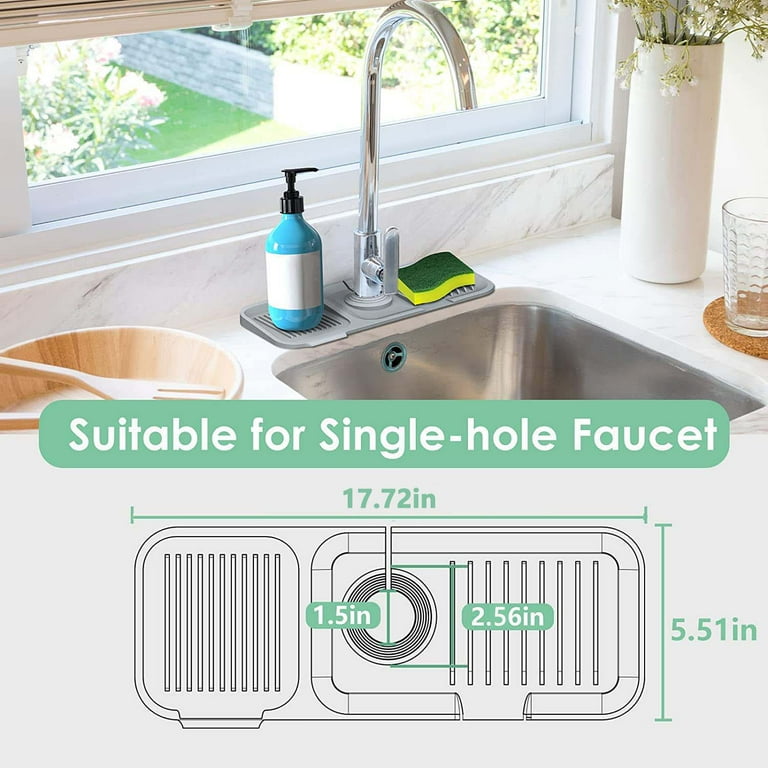 Drain Mat Kitchen Silicone Faucet Mat Countertop Sink Sponge