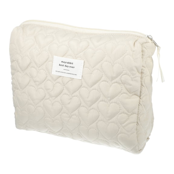 Unique Bargains 1Pc Women Portable Heart Storage Makeup Bag for Vacation Camping Khaki