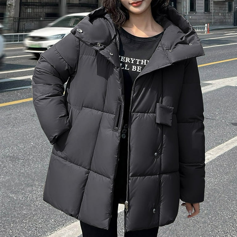 UPPADA Womens Puffer Jacket Winter Warm Cropped Coats Full Zipper