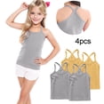 thumbnail image 2 of FamilyThread 4 Pack Girls Tank Tops Solid Sleeveless Undershirts Scoop Neck Undershirts Soft Tops For 1-13Y, 2 of 6