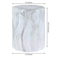 thumbnail image 4 of Troy 16" Modern Minimalist Faux Marble Column Indoor/Outdoor Accent Table, Gray/Gold, 4 of 8