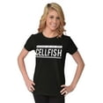 thumbnail image 4 of Ex Was Cellfish Selfish Cell Phone Womens Fitted Plus Size Graphic Tee Brisco Brands 2X, 4 of 5